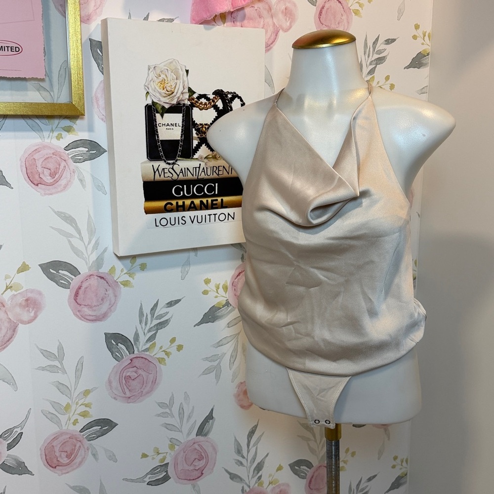 Abercrombie and Fitch, Satin Cream Thong bodysuit